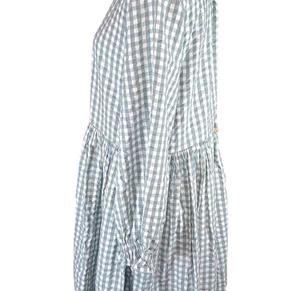Free People S Teal Gingham Living For This Tunic mini Dress - Picture 2 of 7